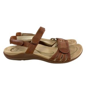 Abeo Brynn Tan Brown Leather Strappy Sandals Women’s 10